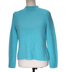 Light Blue Cotton Blend Knit Sweater. Size Medium
